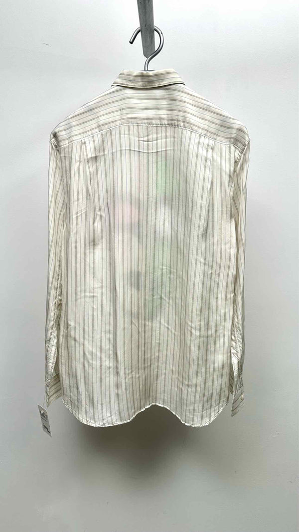 Comme Des Garçons Shirt Mask-printed Stripe Satin Shirt