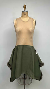Comme Des Garcons N/S Mesh Top Fur-line Hybrid Dress