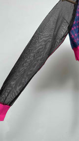 Tao Comme Des GarÃ§ons Mesh-knit Plaid Cropped Cardigan