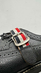 Thom Browne Stripe-buckled Wingchip Derby Shoes