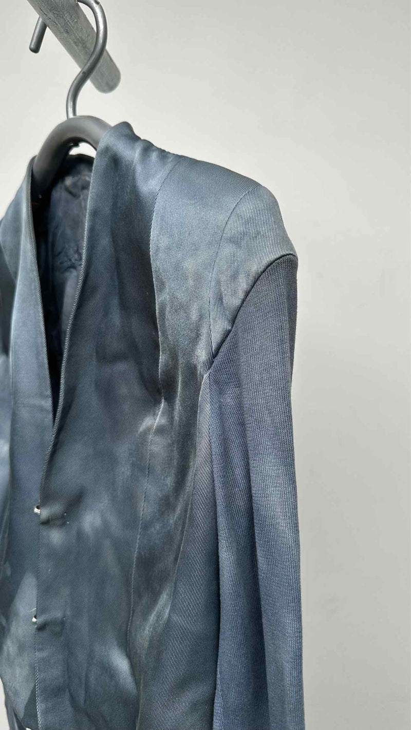 Rick Owens Over-dye Hook-closer Cropped Blazer Jacket