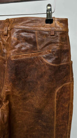 Eckhaus Latta Distressed Leather Wide Pants