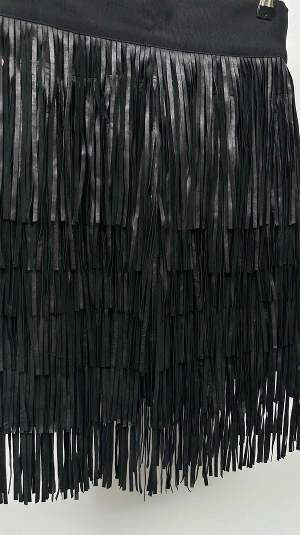 Giambattista Valli Leather Fringe Skirt