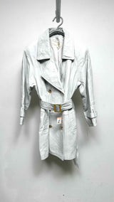 Courreges Double-breasted Leather Trench Coat