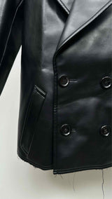 Comme Des Garcons Homme Plus Faux-leather Pea Coat