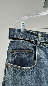Margiela Asymmetrical Cut-out Tapered Belted Jeans