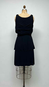 Jean Paul Gaultier L/S Satin Wrap-detailed Belted Dress