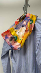 Comme Des Garçons Shirt Striped Printed Hooded Shirt