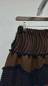 Issey Miyake Wavy-pleated Two-tone Hybrid Skirt