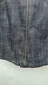 Alaia Back Lace-Up Denim Skirt