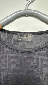 Fendi Jeans Monogram Checker Jacquard T-shirt