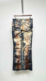 Just Cavalli Rust-dye Printed Flare Jeans