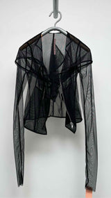 Rick Owens Lilies L/S Mesh Cropped Zip-Up Hoodie