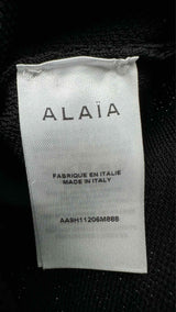 Alaia S/S Open-Neck Hooded Knit Top