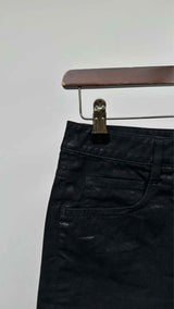 Chanel Waxed Low-end Denim Shorts