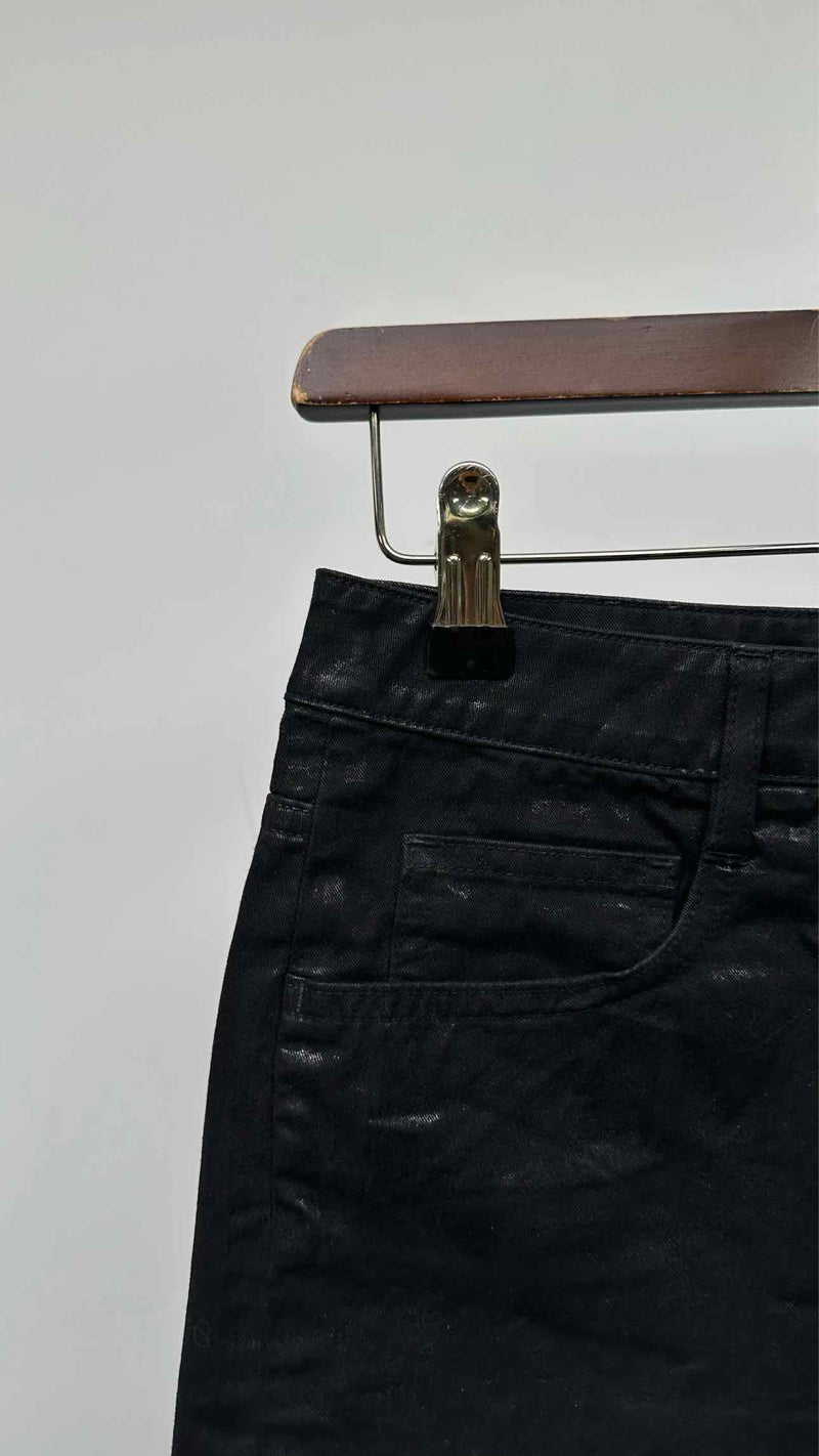 Chanel Waxed Low-end Denim Shorts