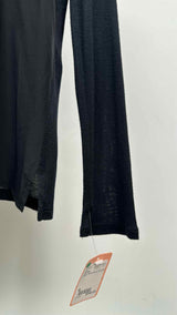 The Row L/S Open-Neck Hybrid Sheer Top