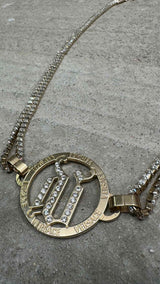 Versace Crystal/Metal Chain Belt