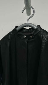 PRADA Cocoon Leather Coat