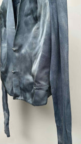 Rick Owens Over-dye Hook-closer Cropped Blazer Jacket