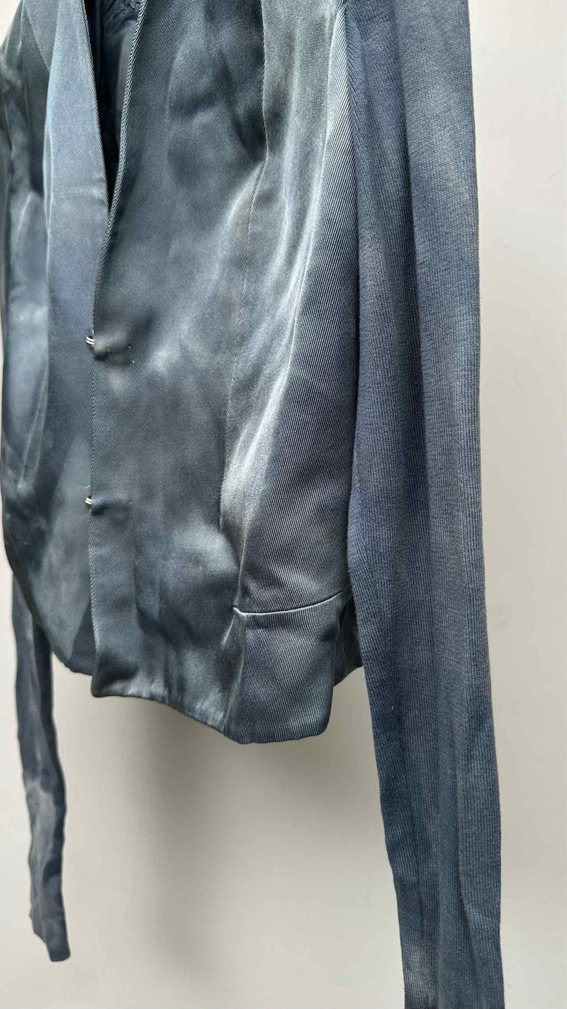 Rick Owens Over-dye Hook-closer Cropped Blazer Jacket