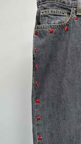 Anna Sui Star Studded Boot-Cut Jeans