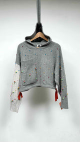 Yan Yan Knits Curious Floral-dot Hoodie