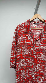 Balenciaga S/S Oversized Love Poem Satin Shirt