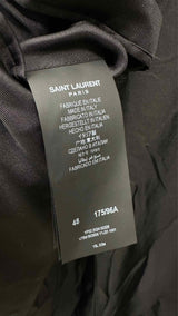 Saint Laurent Glitter Pinstripe Double-Breasted Blazer Jacket