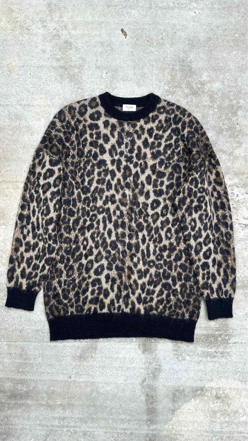 CELINE Mohair Leopard Sweater