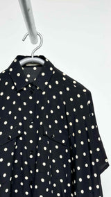 Saint Laurent S/S Polka-dot Silk Shirt Dress