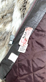 Vintage Faux-fur Quilted-lining Hooded Jacket