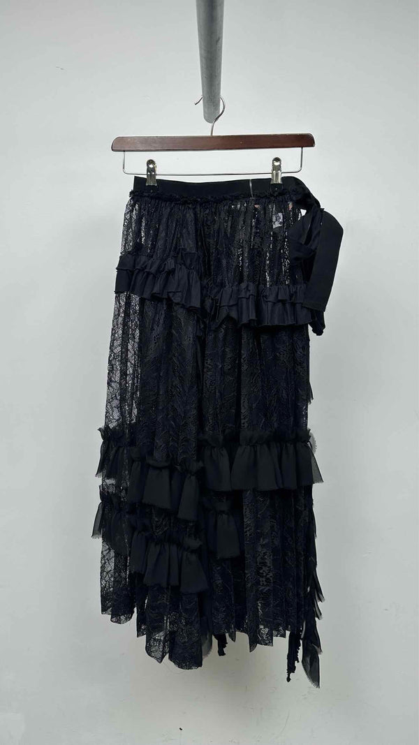 Tao Comme Des GarÃ§ons Lace Ruffle Apron Over Skirt