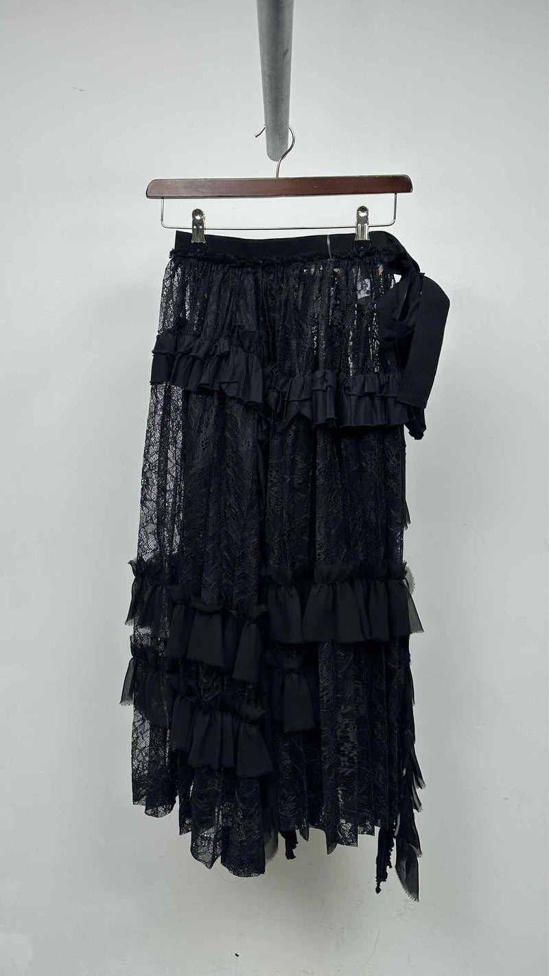 Tao Comme Des GarÃ§ons Lace Ruffle Apron Over Skirt