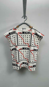 JW Anderson Boatneck Raglan Sleeve Crossword Print Tee
