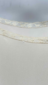 PRADA N/S Lace-trim Silk Slit Dress