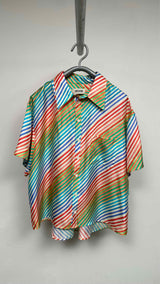 Christopher John Rogers S/S Rainbow Striped Shirt