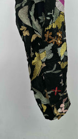 Bode Heirloom Floral-Embroidered Sheer Silk Shirt