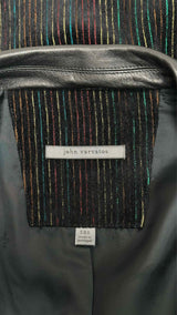 John Varvatos Leather-collar Corduroy Blazer Jacket