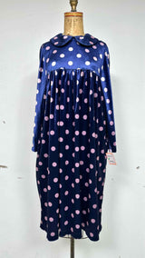 Comme Des Garcons Girl L/S Velvet Polka-dot Dress