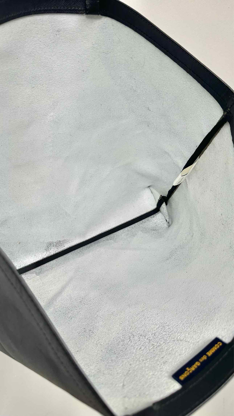 Comme Des Garçons Leather Logo Tote Bag