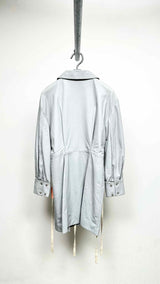 Acne Studios Drawstring Stitching Leather Trench Coat