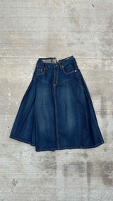 Junya Watanabe Denim Pleated Back-zip Skirt