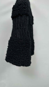 Alaia Pleated Knit Glitter Skirt