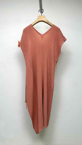 Issey Miyake Pleated V-Neck Wrap Dress