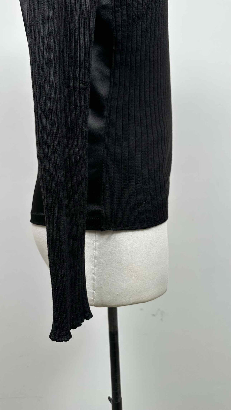 Jean Paul Gaultier High-neck Rib Satin Hybrid Sweater