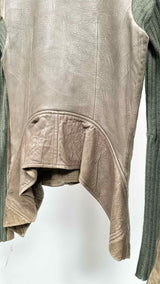 Rick Owens Knit-hybrid Leather Bomber Jacket