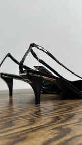 Gucci Square-toe Slingback Heel Pumps