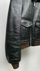 Saint Laurent Shearling-collar Distressed Leather Flight Jacket