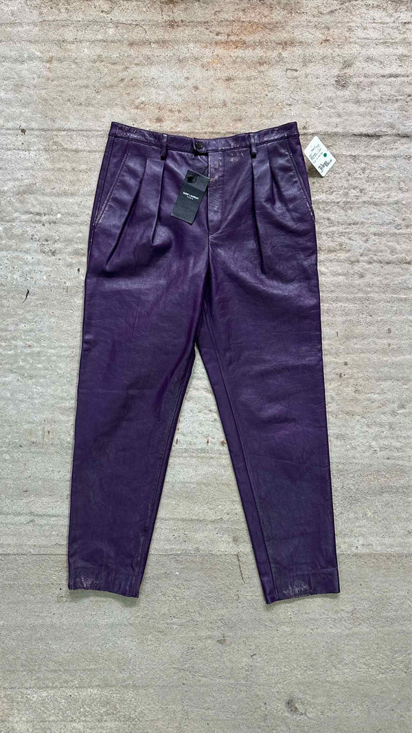 Saint Laurent Distressed Leather Pants